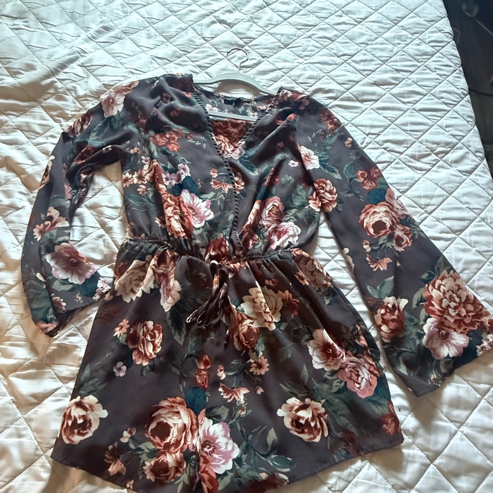 Haute Monde Floral Dress - Brown and Pink
